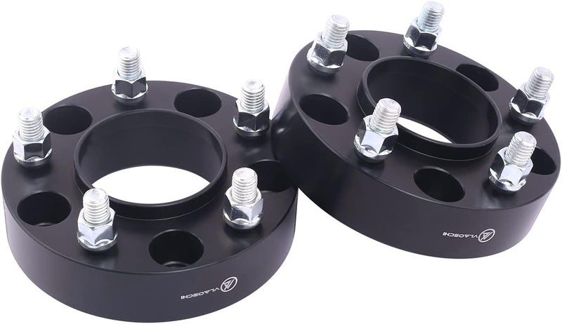 VLAOSCHI Black Forged 5x120 Hubcentric Wheel Spacers 1.5 Inch 14x1.5 Studs 64.1mm Hub Bore Compatible with Honda-Acura-Tesla for Odyssey Pilot Ridgeline MDX | 2012+ Model S | 2016+ Mode X - Pack of 2 - Image 1